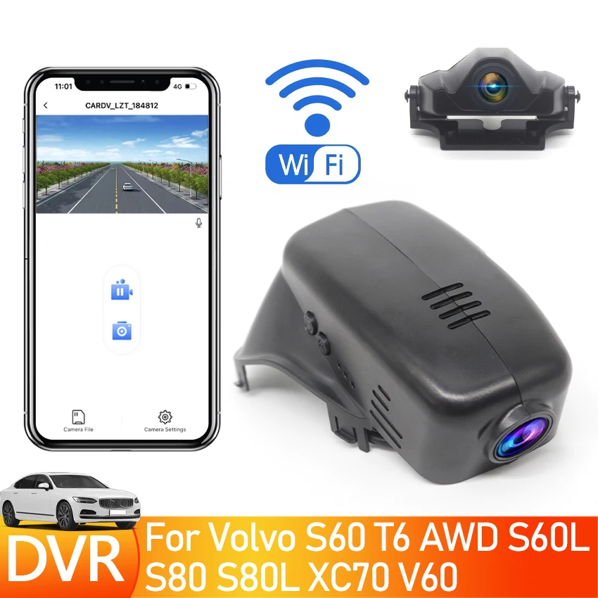 

Скрытый видеорегистратор «подключи и работай» для Volvo S60 T6 AWD S60L S80 S80L XC70 V60 2012-2015 2016, Автомобильный видеорегистратор, камера, Wi-Fi, видеорегистратор