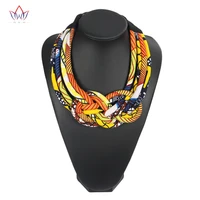 fashion necklaces for women 2021 multicolored african jewelry african ankara colorful jewelries print wax necklace wyb051