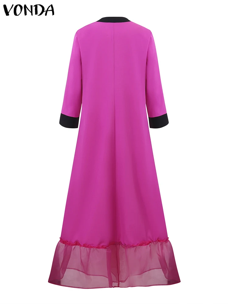 Длинное платье-макси с рукавом 3/4 в богемном стиле