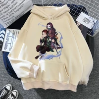 new demon slayer women hoodies kawaii kamado tanjirou anime cartoon manga casual clothes unisex pullovers hooded sweatshirts top