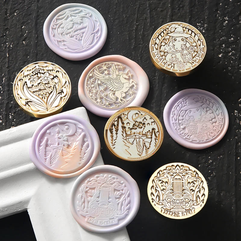 

Cute Magic Rabbit Fire Paint Seal European Retro Wax Seal Copper Head Hand Account Decoration Envelope Seal DIY Gift