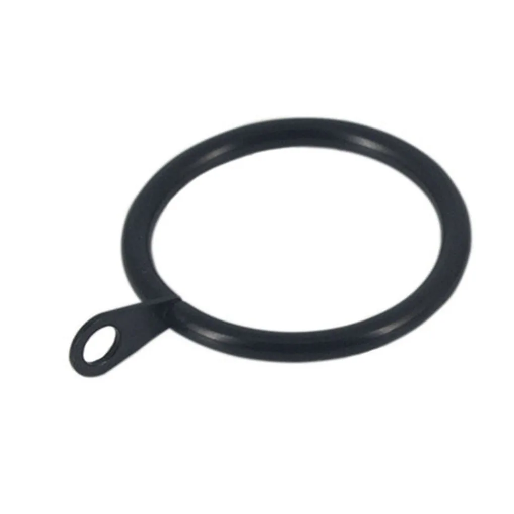 

Curtain Hanging Ring Home Bedroom Living Room Drapery Rod Metal Hanging Hook 24pcs Black