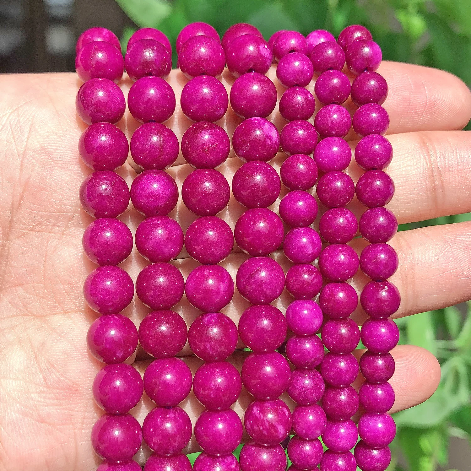 Бусины из натурального камня фуксия Sugilite нефритовые круглые бусины россыпью
