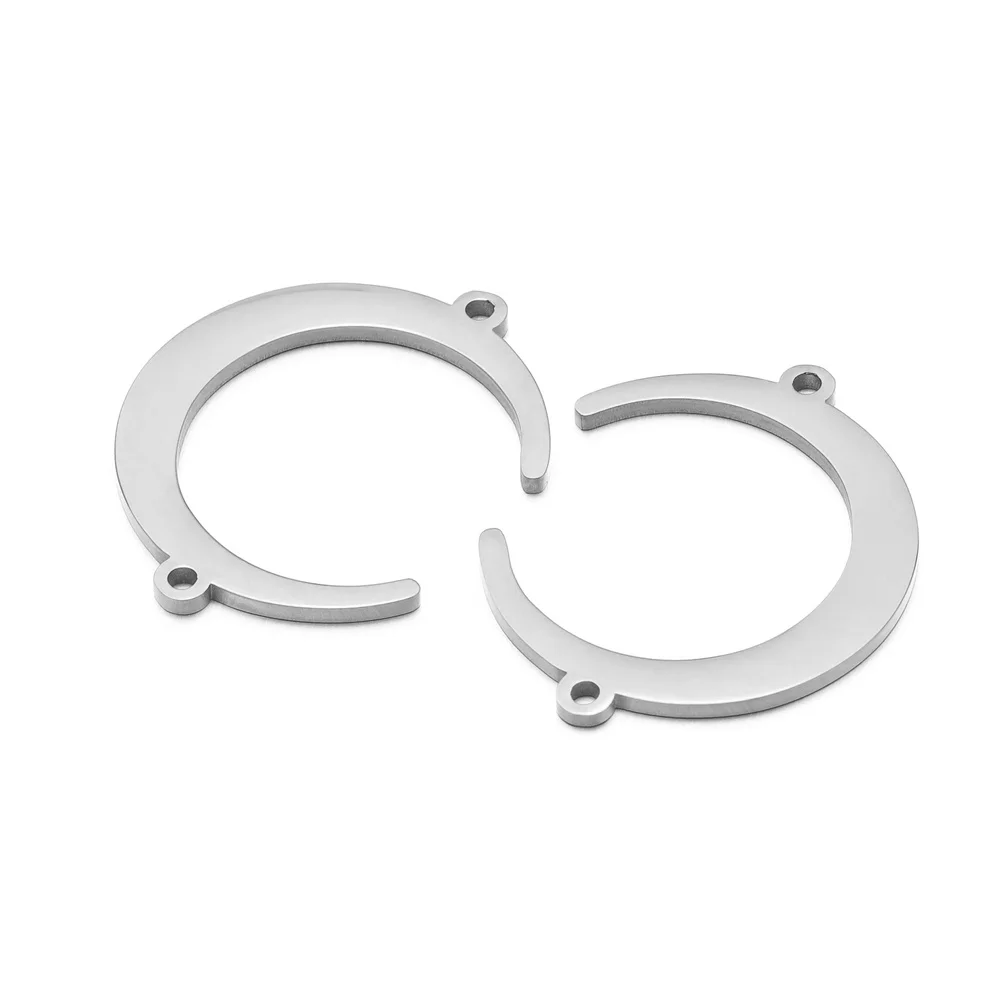 5PCS/lot Stainless Steel Moon Charms Pendants for Jewelry Making DIY Necklace Bracelet Moon Pendants Handmade Accessories