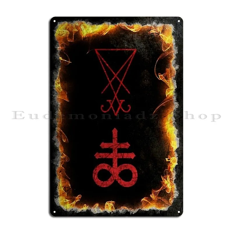 Сатанический sigil металлические знаки персонаж забавная фотостена оловянный знак
