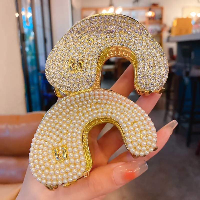 

Ins Retro Diamond Encrusted Arch Bridge Shaped Geometric Hairpin French Design Fashion Grip New Personalized Hair Accessories