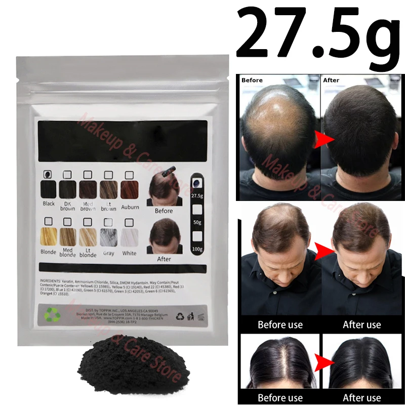 

27.5 Hair Fiber Keratin Thickening Spray Construction Fiber Bag Loss Products Instant Wig Regeneration Powder Refill Bag Reuse