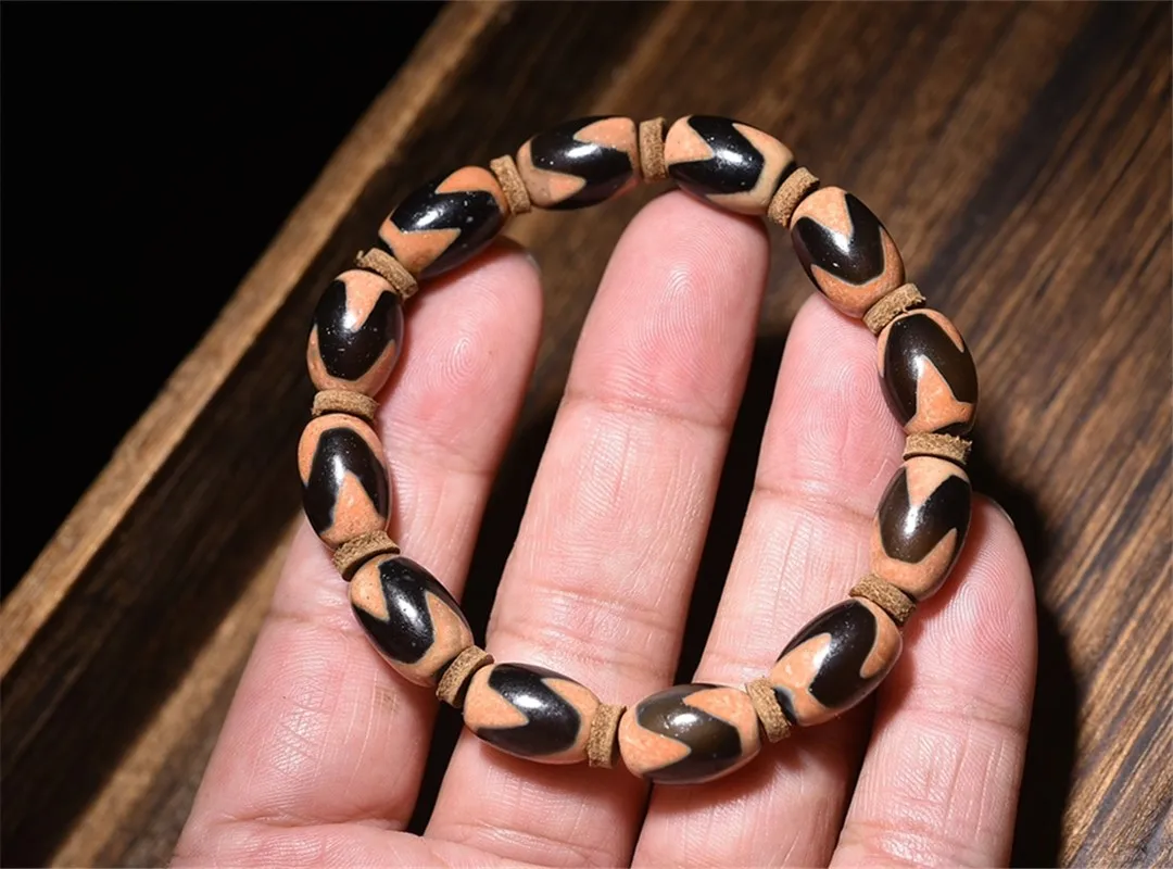 

Natural Agate Dzi Bracelet Tiger Tooth Orange Bransoletki Damskie Ethnic Features Pulseiras Feminina Homme Bijou