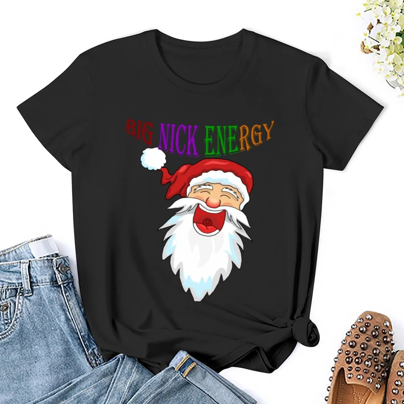 Большой Ник энергия Большая футболка Ника винтажная одежда женская дизайнерская