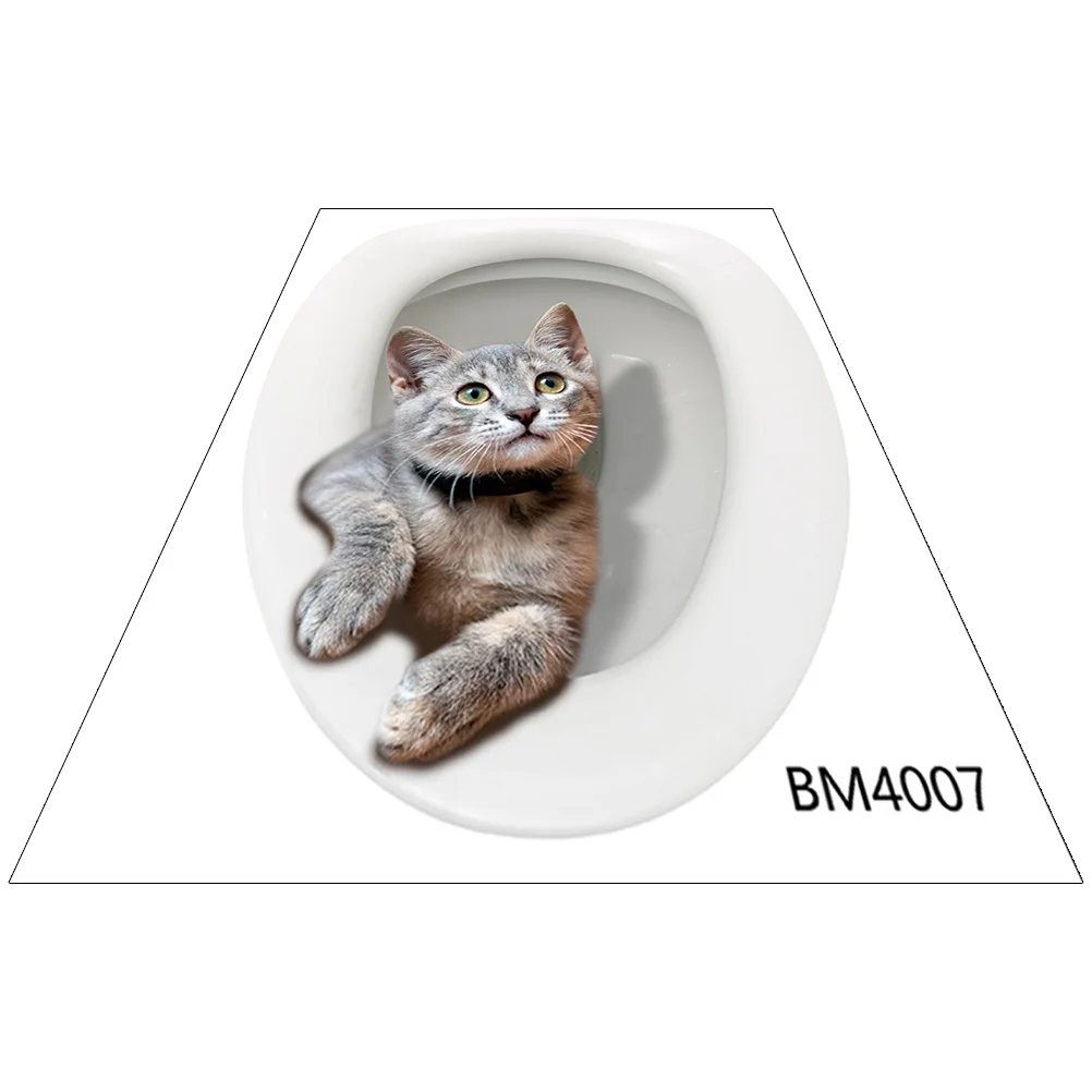 

3 D Cartoon Toilet Sticker Seat Stickers Decorative Decal Cute Cat Bathroom Kitten 3d
