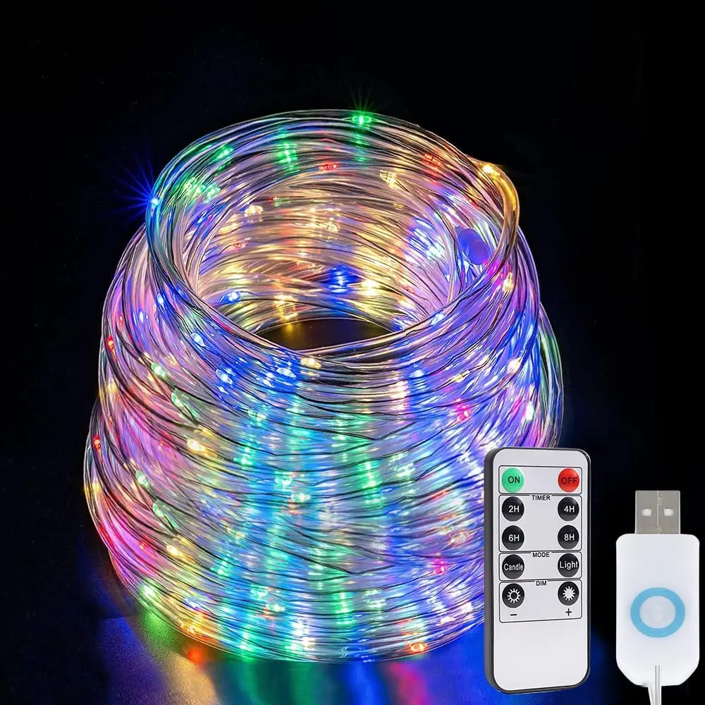 Garden Decoration Outdoor Tube Lights with Remote Winkle Firefly Lamps Indoor Outdoor for Home Party Wedding Garden Camping Deco