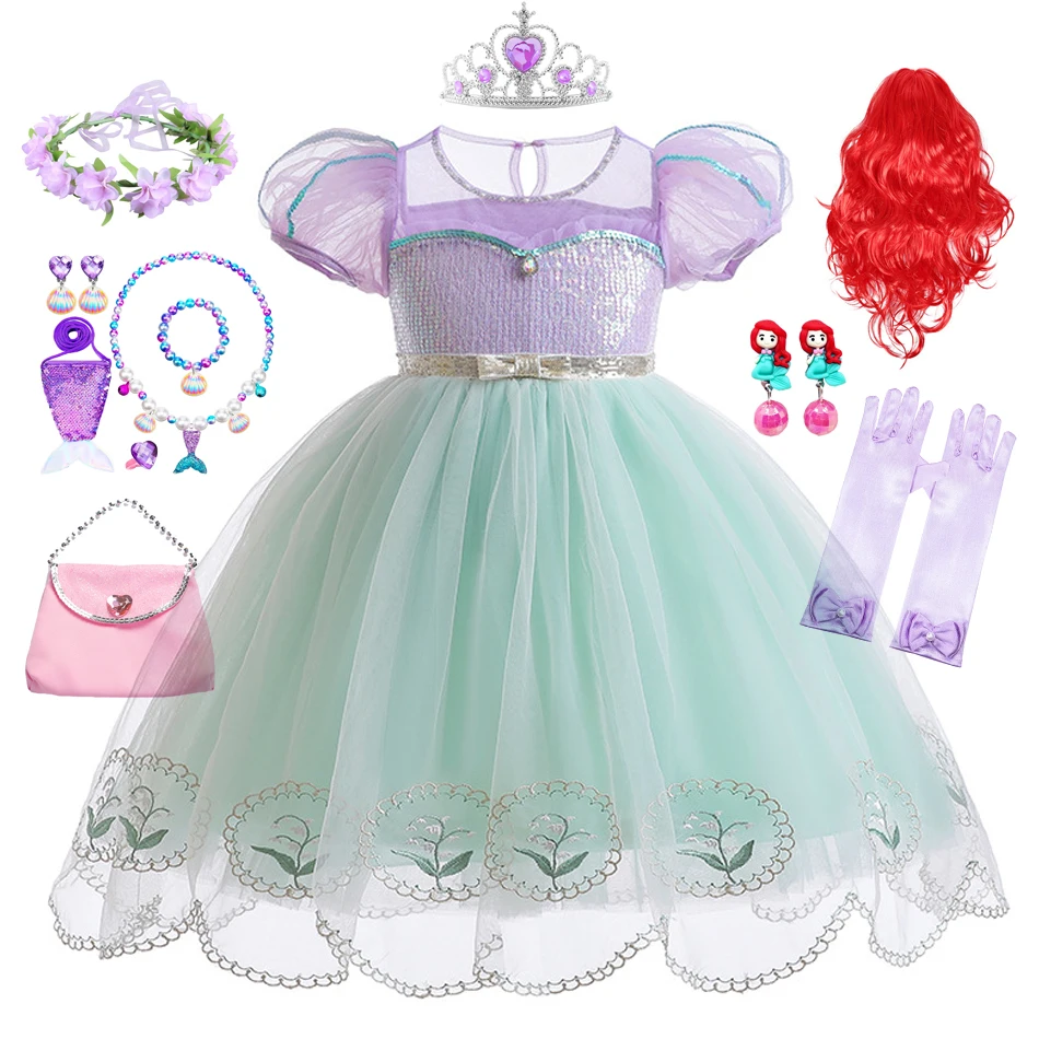 

Женское платье-Русалочка Ариэль, летнее платье с коротким рукавом