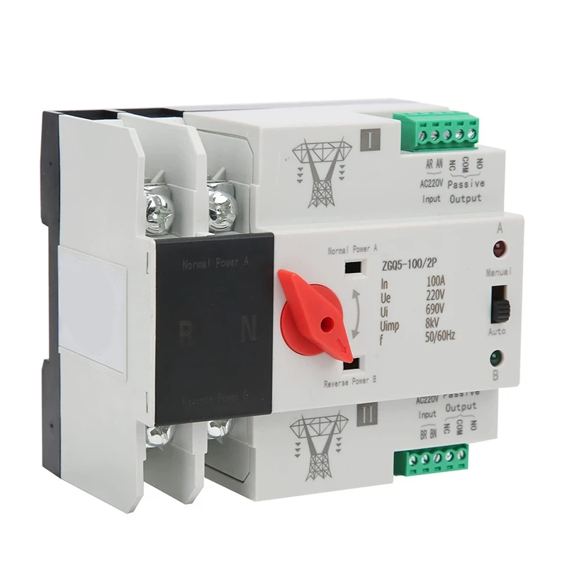 

2-Way Transmission Switch 220V ZGQ5-100 / 2P Automatic Transfer Switch With Double Power 2-Way Transmission Switch Controller
