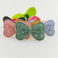 100pcs 4x2 5cm snowflake fabric bowknot appliques for clothes hat sewing supplies diy headwear hair clip bow decor patches