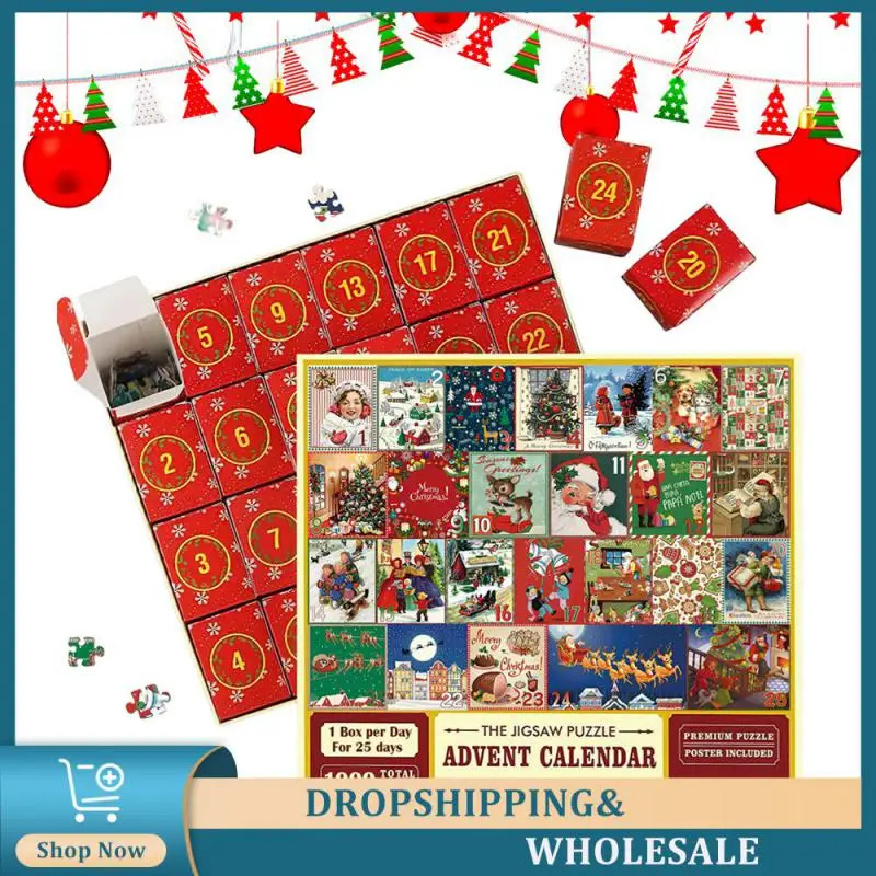 

Пазл с календарем, праздничный веселый рождественский пазл, рождественские праздничные подарки, пазл для родителей и детей, повседневный пазл