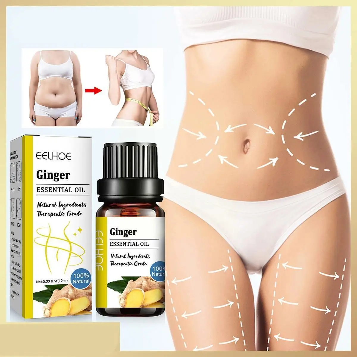 

Ginger Oil Natural Ginger Oil For Lymphatic Drainage Natural Ginger Massage Oil For Tummy Waist Slimming Oil For Abdomen 10 M5U0