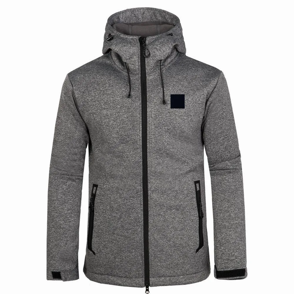 

High Quality Waterproof Hooded Zipper Multi-pocket Classic Compass Embroidered Softshell Jacket Coat Warm Fleece Men Women Coat