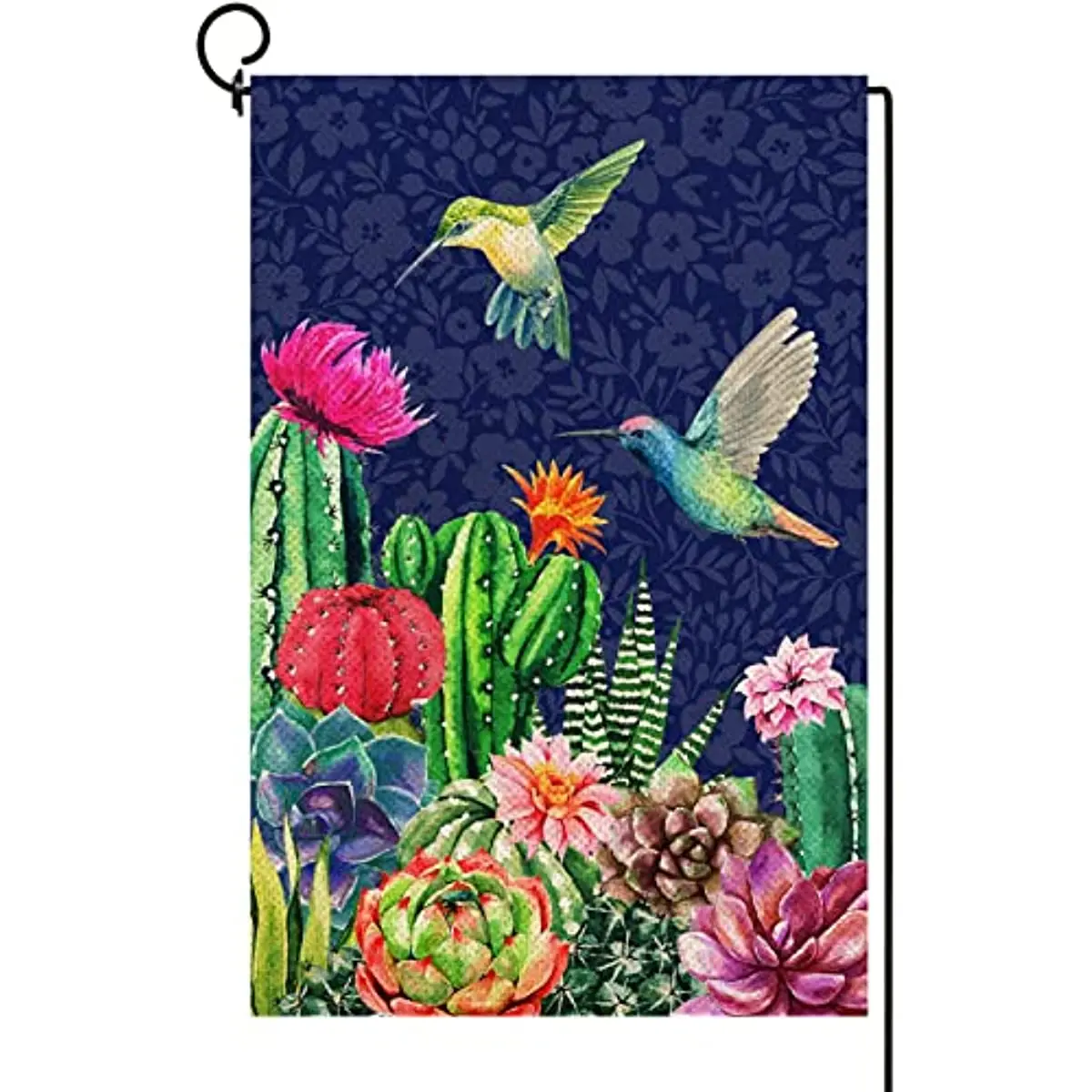 

Spring Hummingbird Cactus Garden Flag Double-sided 12.5x18 "for Outdoor Decorations