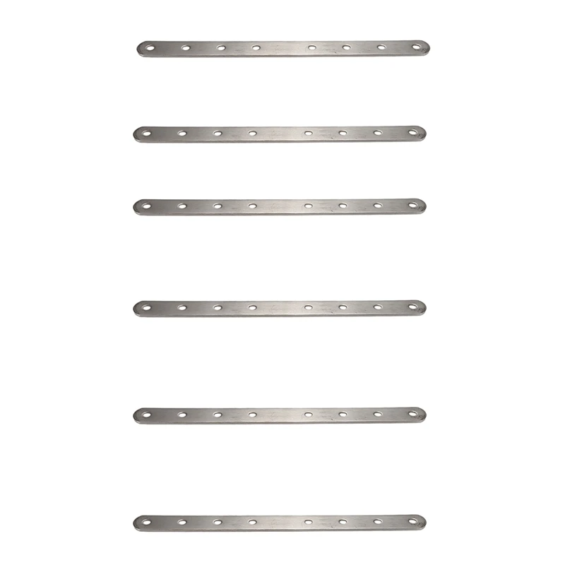 

6 металлических прямых металлических кронштейнов с 8 отверстиями, 250 мм