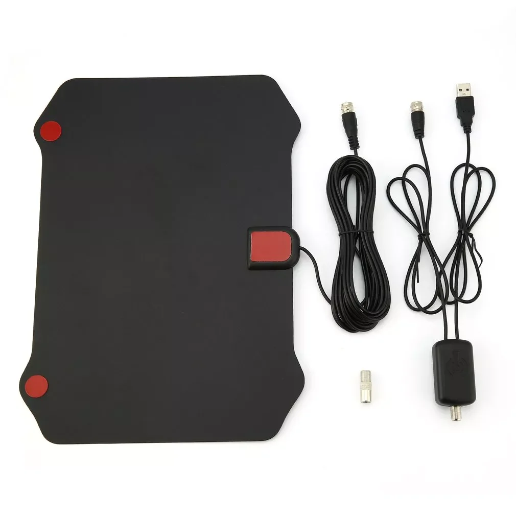 

2022/80miles Reception Range Digital Indoor TV Aerial Tele Shield Shape Antenna with TV023 Amplifier Booster