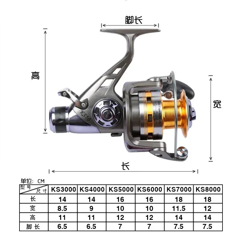 Фото Рыболовная катушка OKUMA с металлической проволочной чашей 20 кг/9 + 1 шарикоподшипник, передние и задние тормоза для морского судна на дальние расстояния 3000-6000 №5