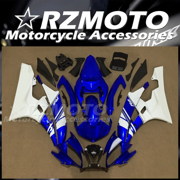

4Gifts Injection Mold New ABS Whole Fairings Kit Fit for YAMAHA YZF-R6 R6 06 07 2006 2007 Bodywork Set Blue White
