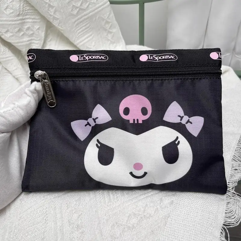 Lesportsac Sanrio My Melody Kuromi Littletwinstars Anime Cartoon Large Capacity Canvas Bag Kawaii Fashion Tote Bag Coin Purse
