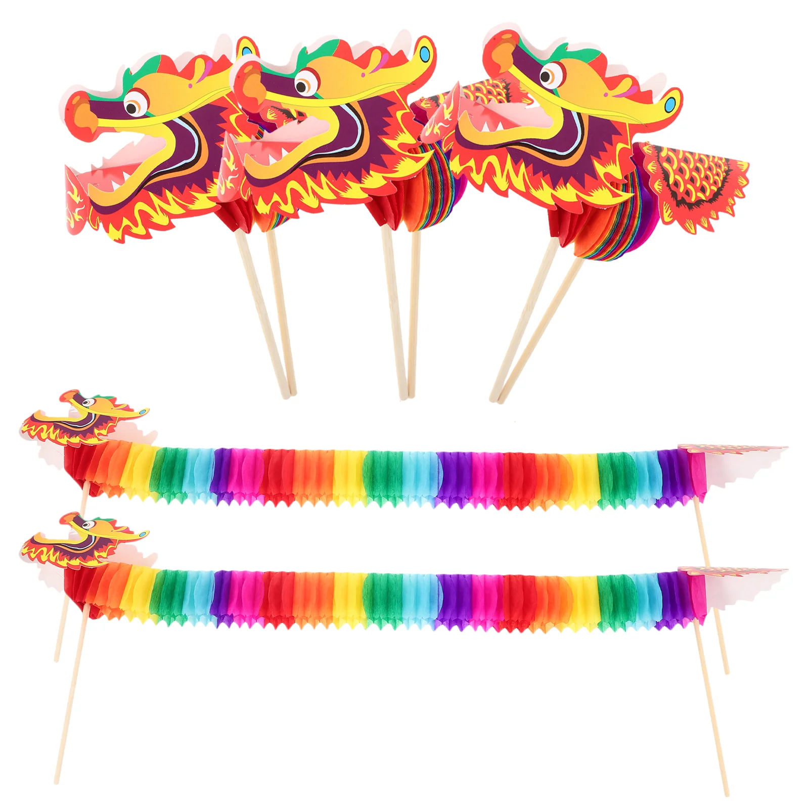 

5 Pcs Chinese 3D Paper Dragon New Year Photo Decor Home Decorations Props Spring Festival Party Ornament Child