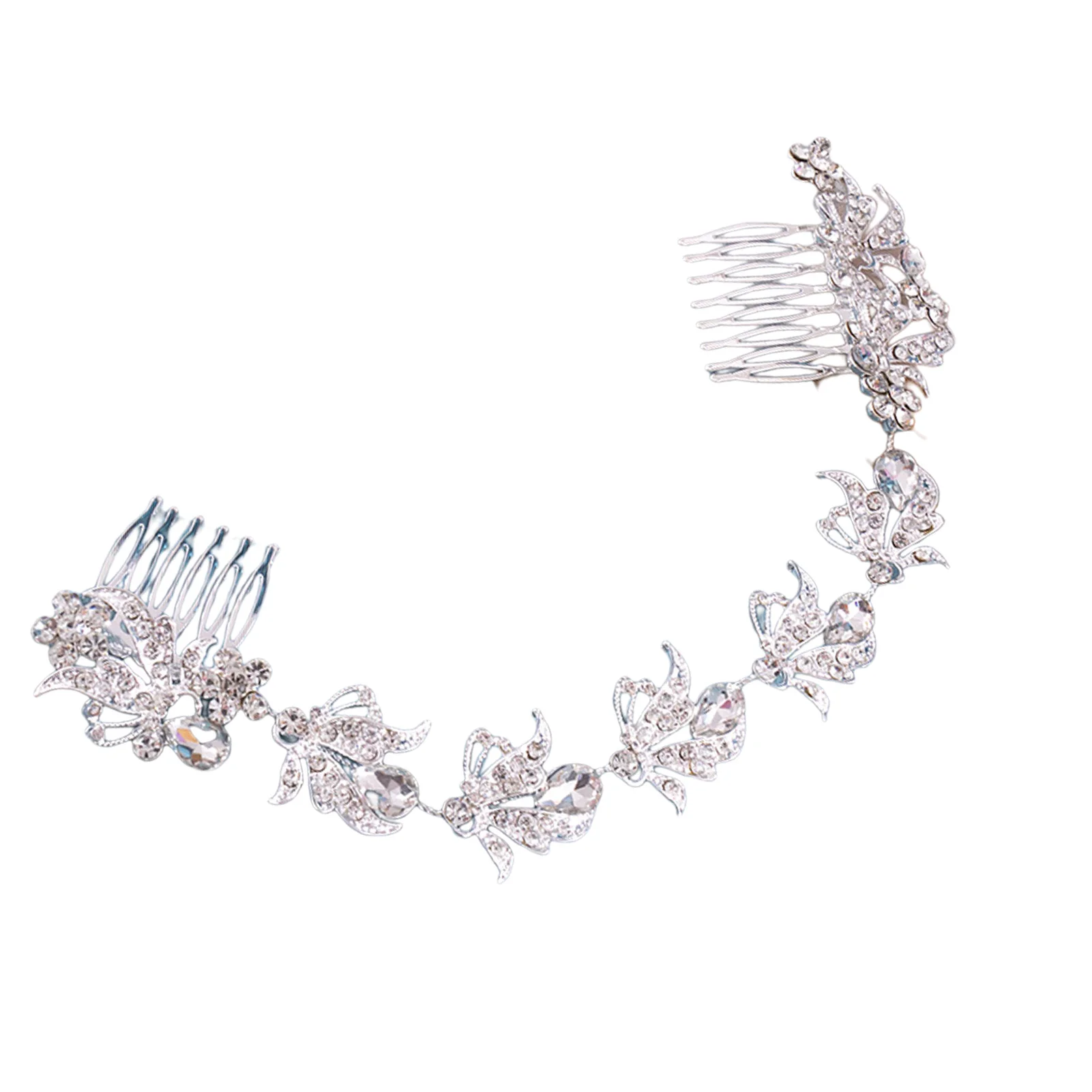 

Bridal Rhinestone Flower Hair Comb Female Luxurious Strong Hold Alloy Hair Piece for Birthday Stage Party Hairstyle Making