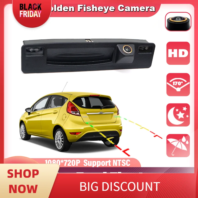 CCD камера ночного видения HD на ручке багажника для Ford Fiesta MK8 HB 2017 2018 2019 2020 2021