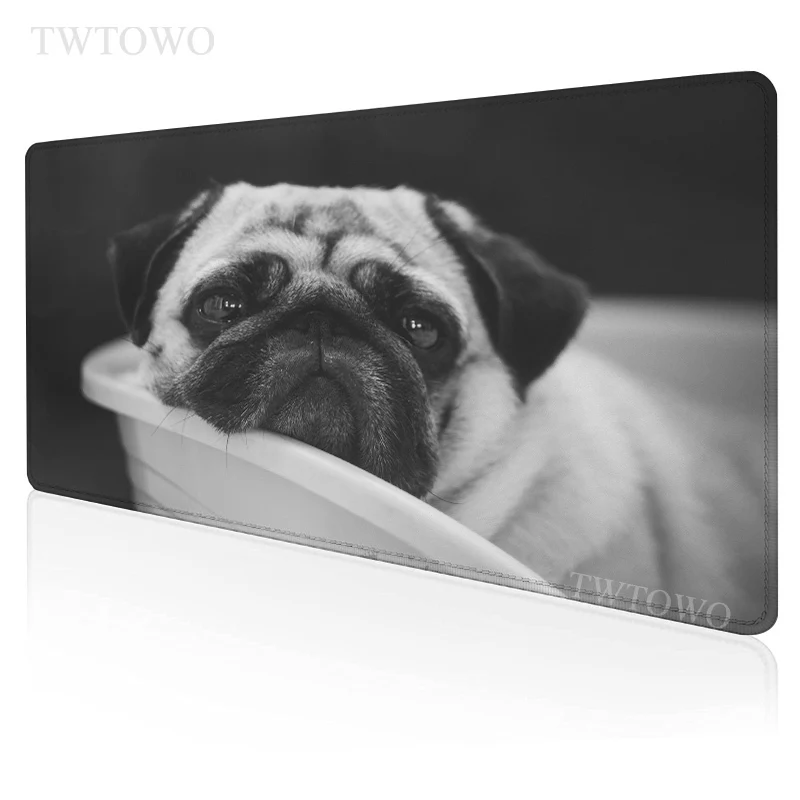 

Коврик для мыши с изображением собаки мопса, игровой коврик для мыши размера XL для дома и дома под заказ, коврик для клавиатуры XXL, коврики дл...