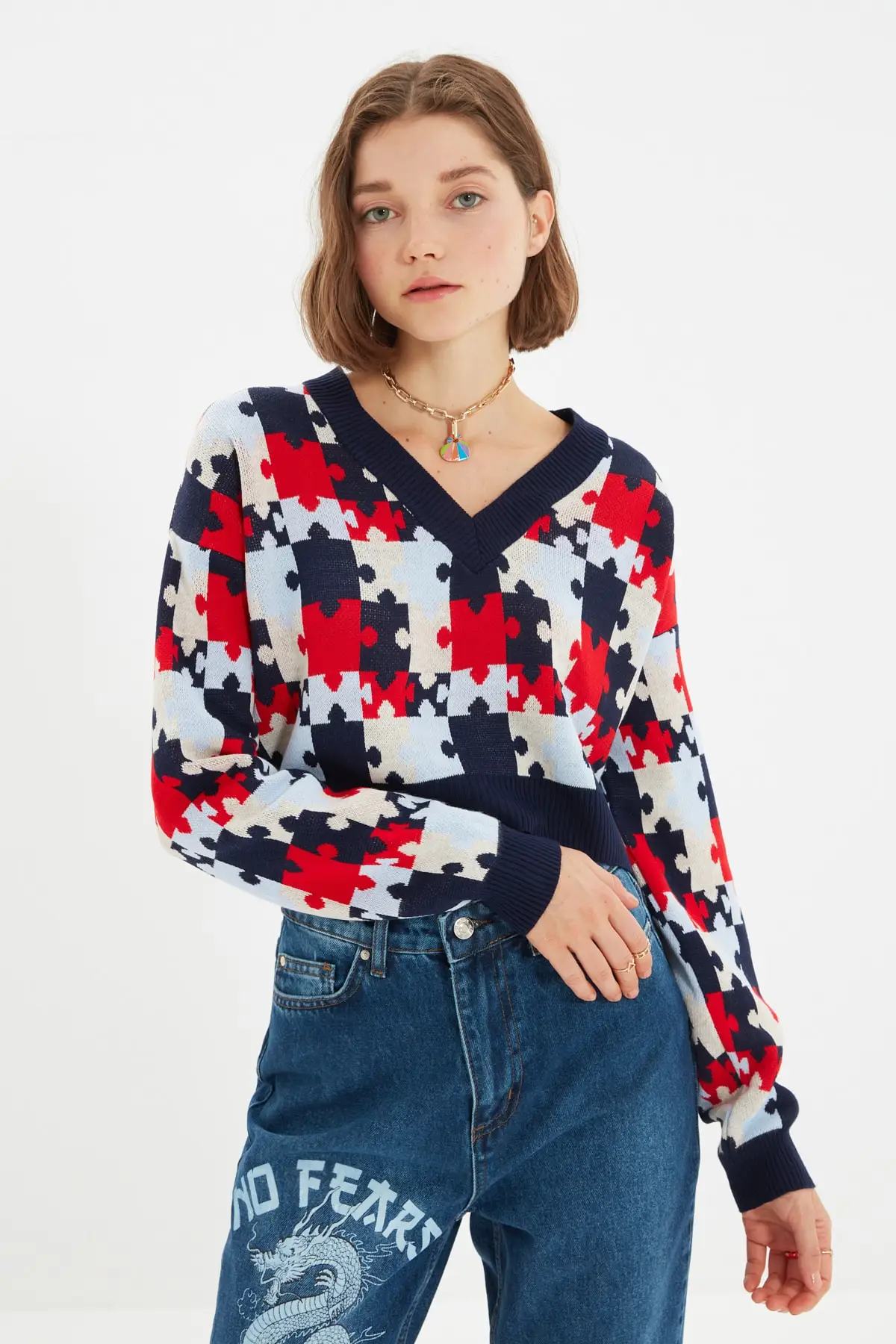 

Trendyol Jacquard Knitwear Sweater TWOAW22KZ2416