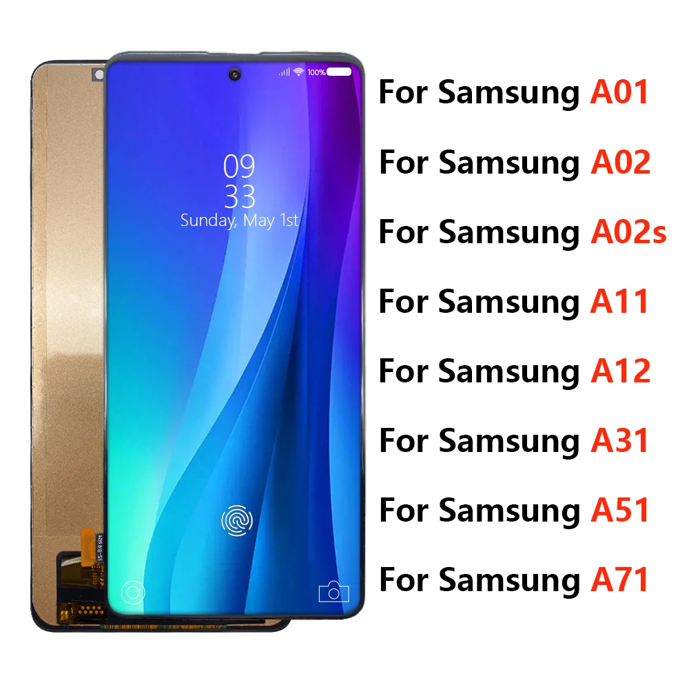 

For Samsung A01 A02 A02S A11 A12 A31 A51 A71 LCD Display Touch Screen Digitizer Screen Replacement NO Frame