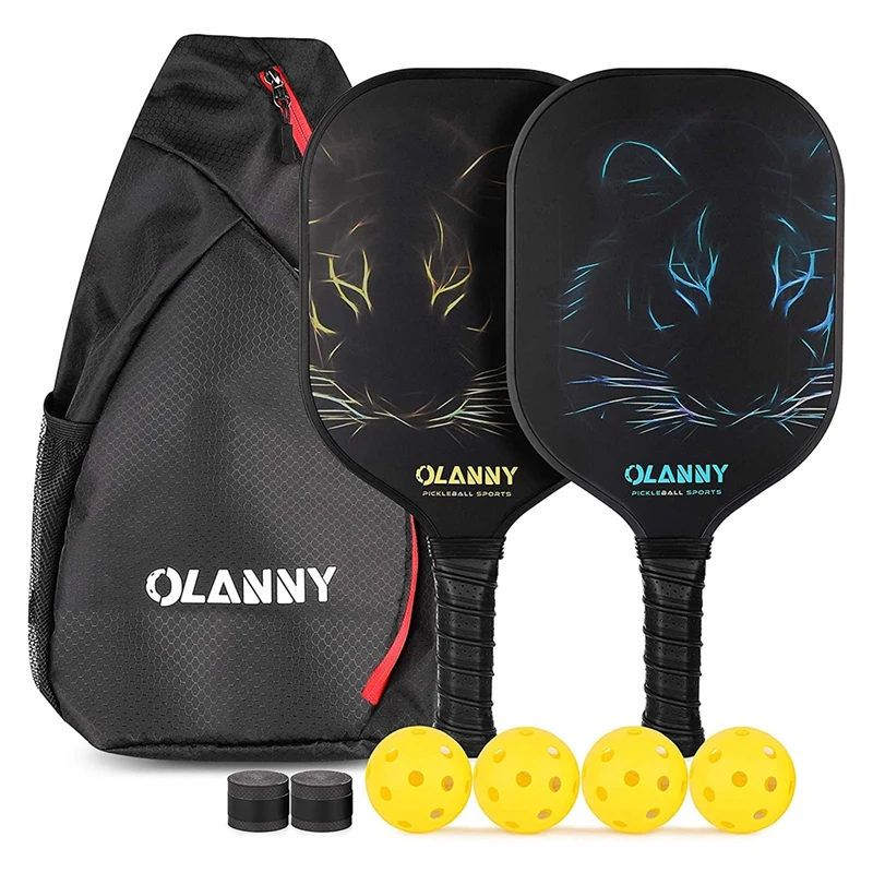 

Pickleball Paddles Set, Lightweight Pickleball Racket Including 2 Fiber Pickleball Racquet,4 Pickleball Balls with Bag