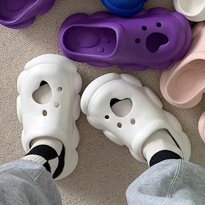 Original Couple Beach Sandals Female Summer Hollow Out Thick Sole Slipper Student High Street Ins Hole Shoes Male