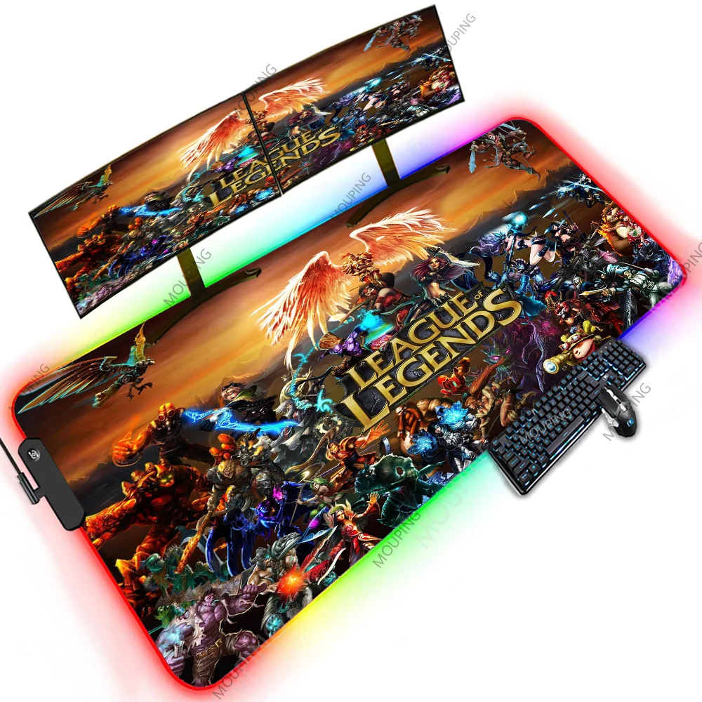 

League of Legends Special Design 1200X600 PC XXXXL Led Rgb Oversize Mouse Pads BacklitGaming Offices Mechanical Gaming Keyboards