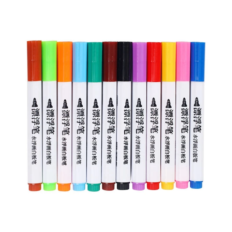 

12 Colors Magical Water Painting Whiteboard Pen Erasable Marker Pen Water-Based Dry Blackboard Pen Non-toxic Drawing Pen