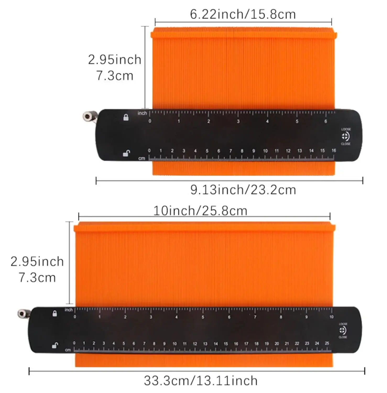 

6/10 Inch Wider Contour Gauge Duplicator With Lock Profile Shape Copy Tool Template for Curved Shapes