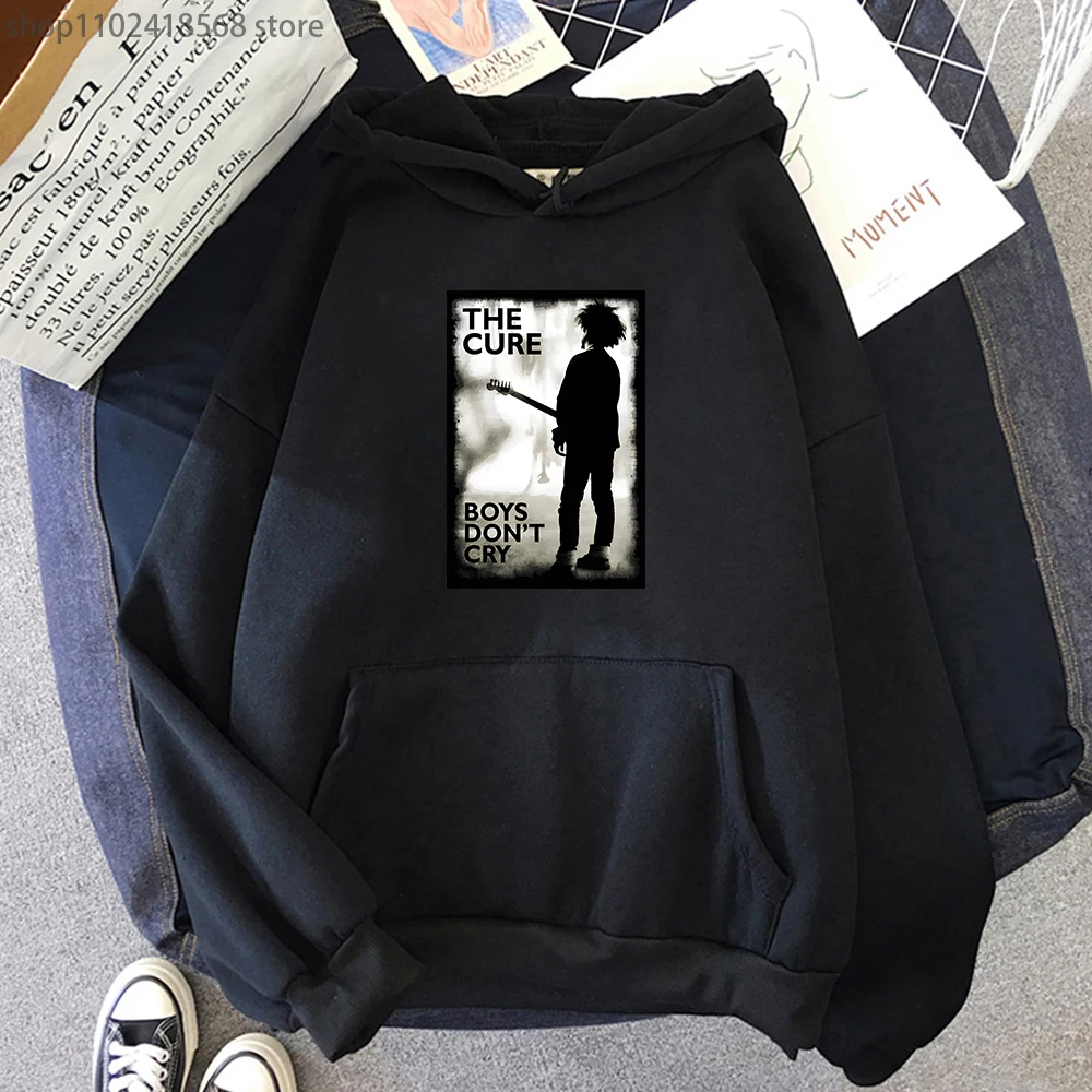 

The Cure Music Band Hoodies Boys Don't Cry Sweatshirts Harajuku Mens Clothes Long Sleeve Hooded Heavy Mental Fashion Pullovers