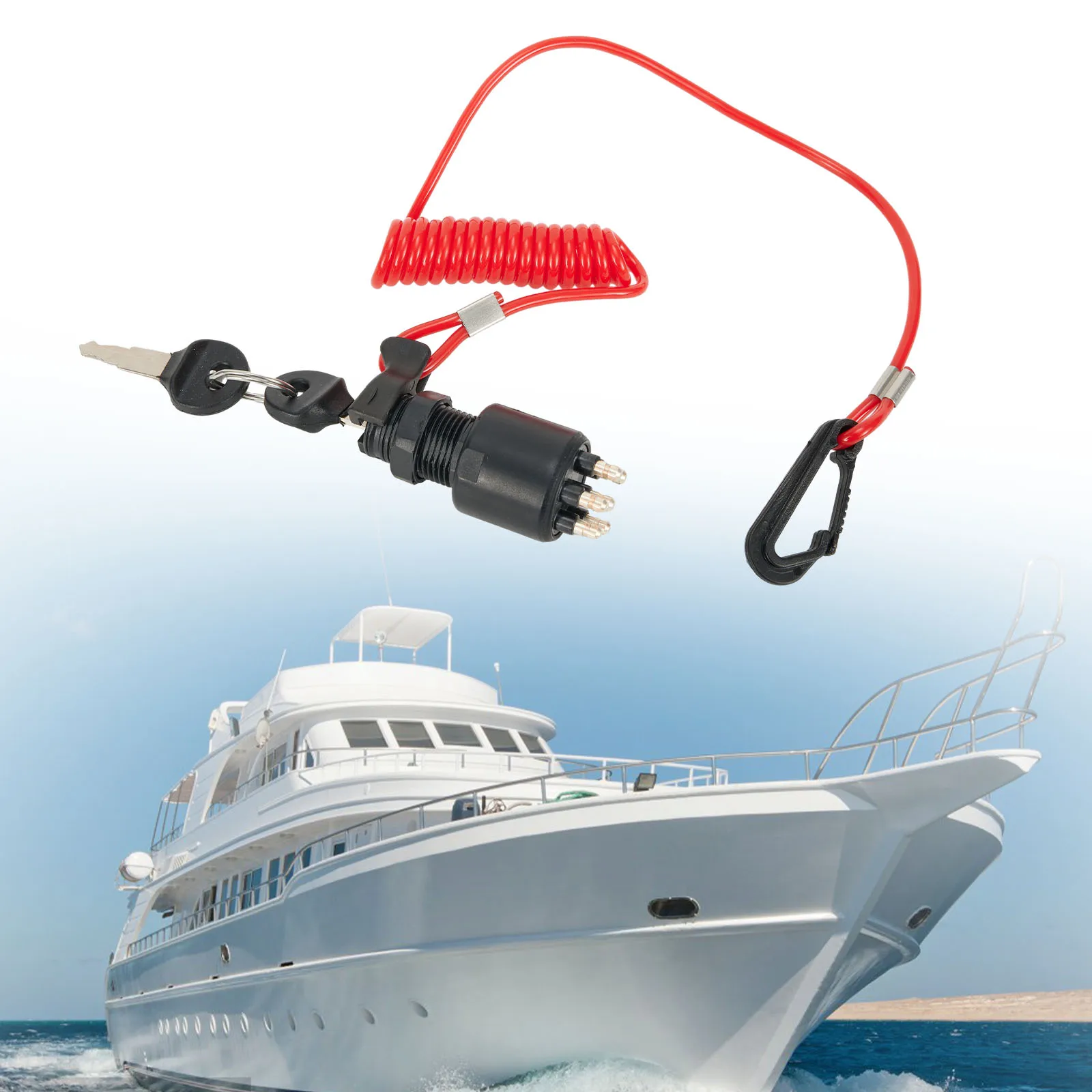 1 шт. ключ зажигания и страховочный ремешок 5005801 Для OMC Johnson Evinrude ABS Supersedes 175974 E15TEL4AAA