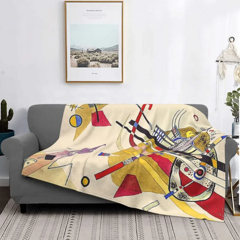 

Wassily Kandinsky The Blue Rider Blanket Russian Painter Fleece Flannel Cute Super Warm Throw Blankets For Car Plush Thin Quilt