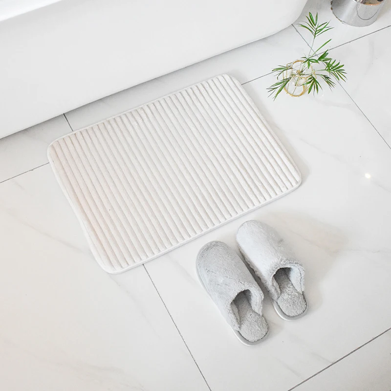 

40x60cm Coral Velvet Entry Porch Bedroom Floor Mat Bathroom Water Absorbing Foot pad Anti-slip Bath Mat Kitchen Oil-proof Carpet