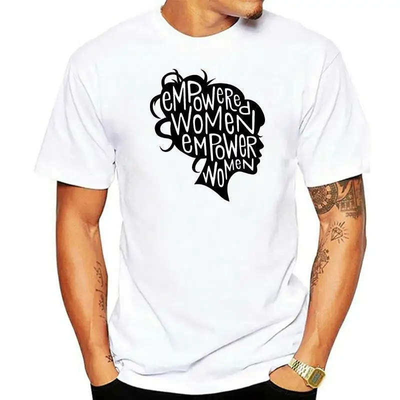 

Укомплектованная Женская футболка для женщин, воодушевляющая феминизм воодушевляющая равенство, серая белая футболка из чистого хлопка