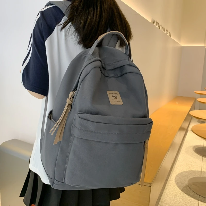 

Большой Холщовый хлопковый рюкзак для женщин и мужчин, школьный деловой портфель для колледжа, дорожная черная сумка для девочек-подростко...