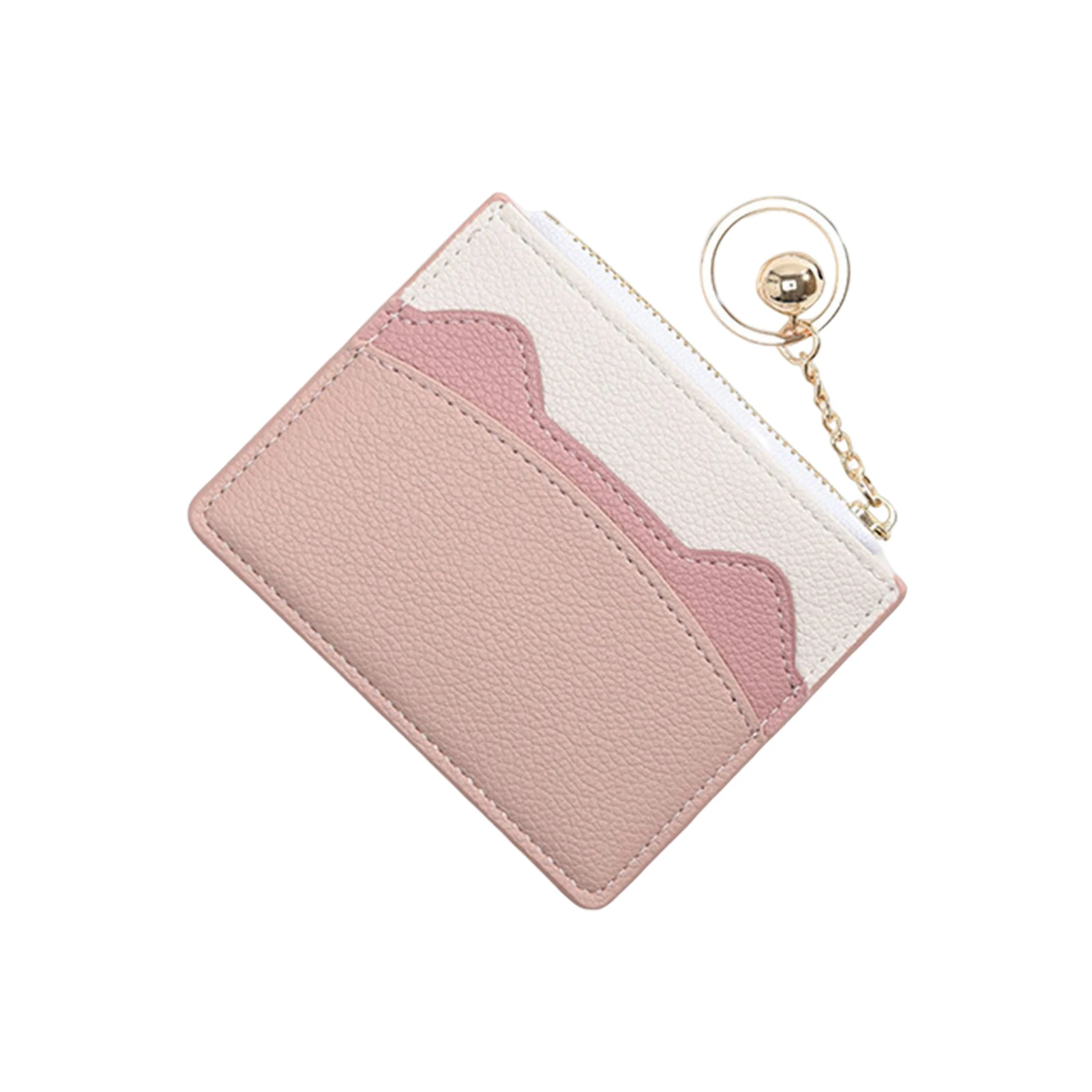 

Women Solid Color Thin Wallet Pocket Size Wallet Girl Cute Card Bag for Daily Trip Workout Walking