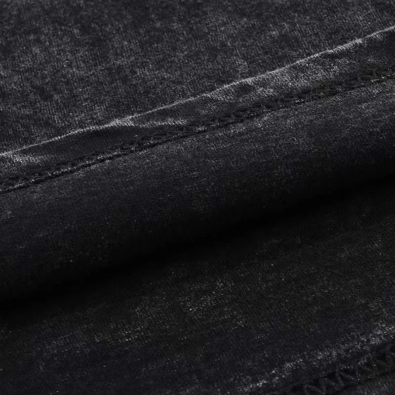 2023 Men 100% Cotton Black Old Washed T-shirt Summer Men's Street Color Loose Golf Wear Short Sleeve Retro Hip Hop Top