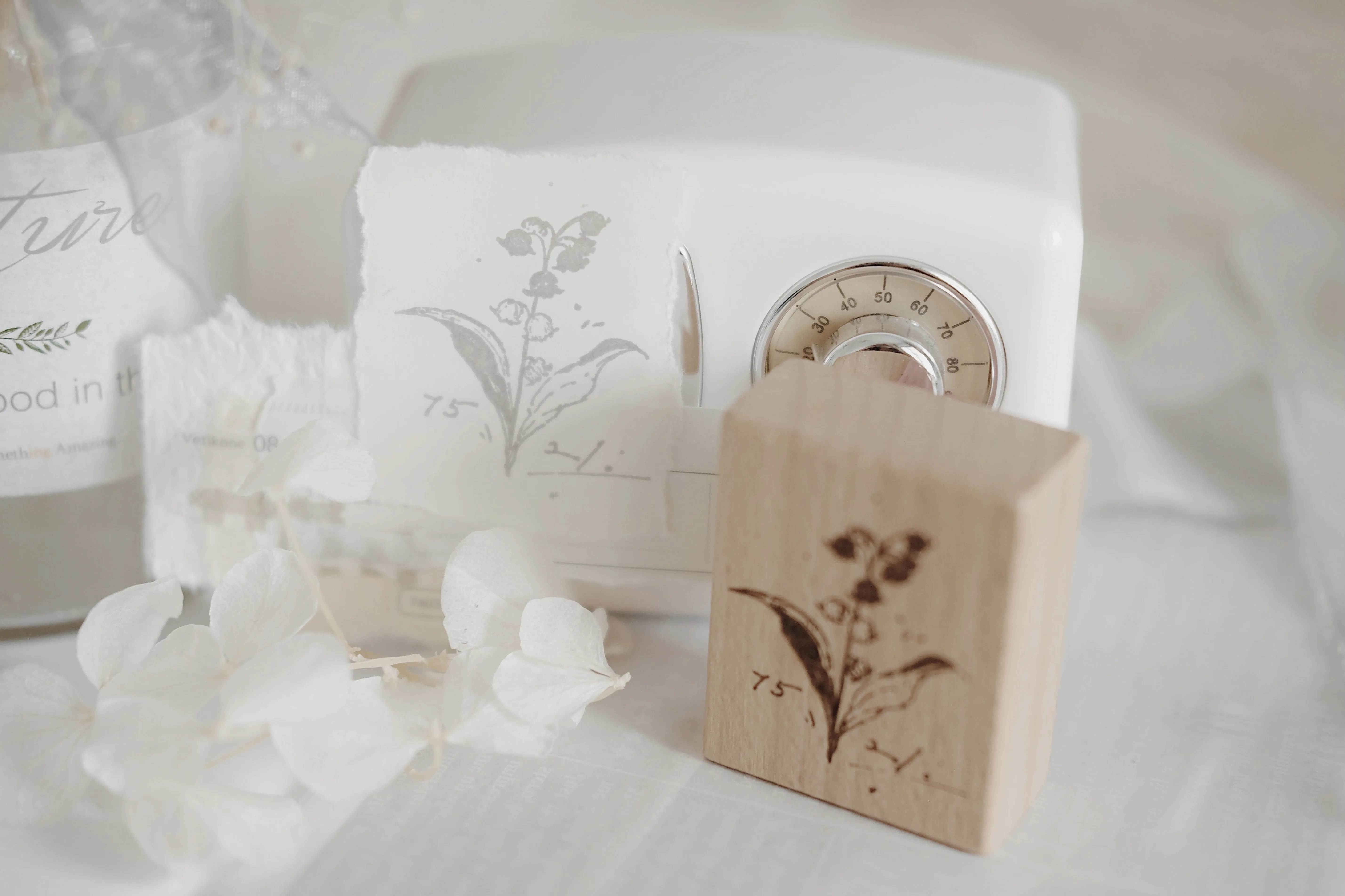 1 шт. винтажная деревянная печать с рисунком ландыша | Канцтовары для офиса и дома