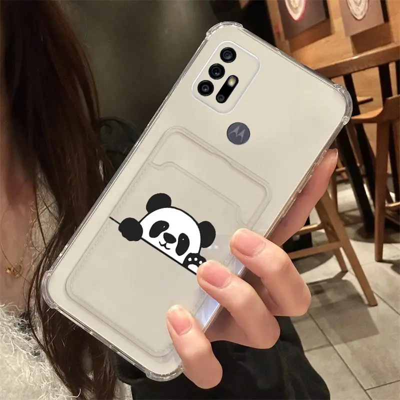 Прозрачный чехол для телефона с карманом Motorola Moto G60 G60S G40F G52 G82 G50 G31 G22 G9 G30 G20 G10 Cover