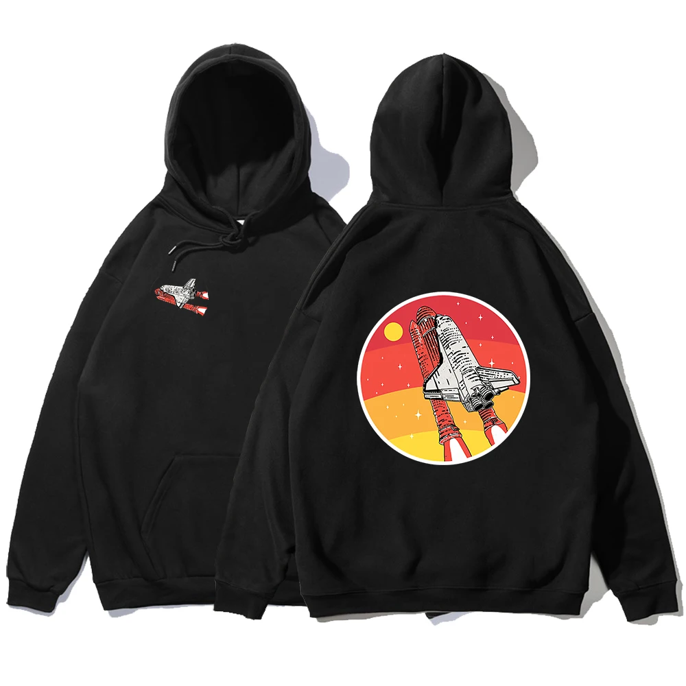

Pure Cotton Mission Of Fire Space Shuttle Print Mens Hoody Crewneck Pollover Hoodies Fashion Casual Sweatshirt Autumn Fleece