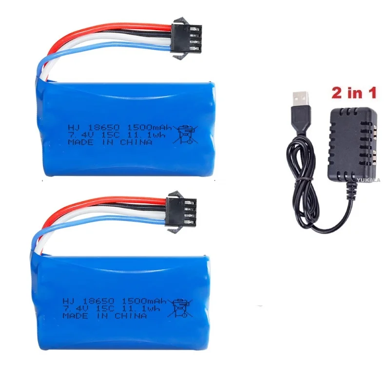 

SM-4P plug 2S 7,4 V 1500mAh 18650 литий-ионная батарея/зарядное устройство USB для UDI001 UDI002 UDI007 UDI902 HQ961 HQ962 высокоскоростная деталь R/C для лодки
